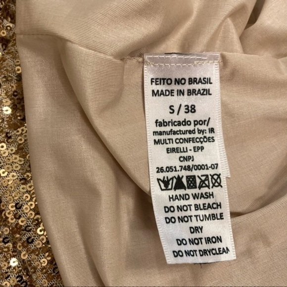 IORANE Ruched Front V-Neck Sequin Midi Dress in Bright gold Size S - Picture 14 of 14